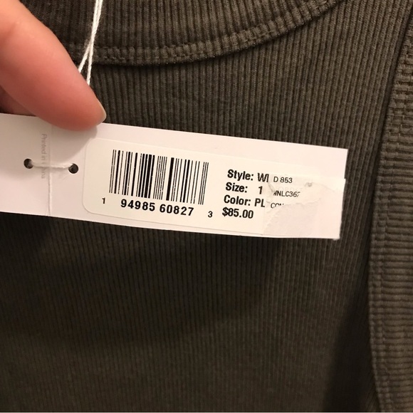 NWT James Perse Ribbed Knit Tank Top 1 platoon olive green cutaway small - Picture 6 of 10